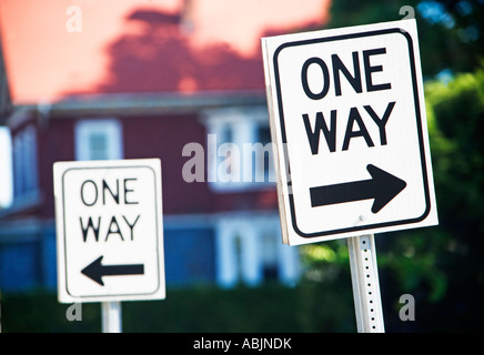 One Way street signs Stock Photo