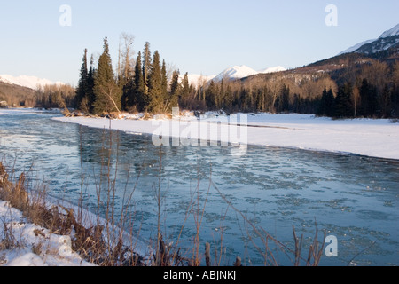 Russian River in winter Kenai Peninsula Alaska United States March ...