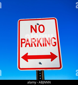 Low angle view of No Parking sign Stock Photo