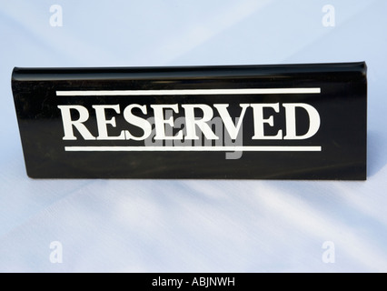 Close up of Reserved sign Stock Photo