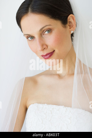 Bride wearing a veil Stock Photo - Alamy