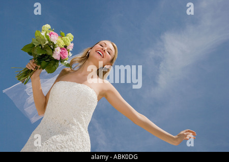 Low angle view of bride Stock Photo