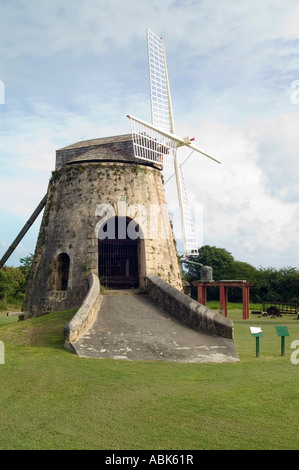Sugar Cane Windmill, Whim Plantation, St Croix, US Virgin Islands Stock Photo
