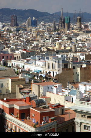 Panoramic view of Barcelona Barça Barca Catalonia Catalunya Cataluña Costa Brava España Spain Europe Stock Photo