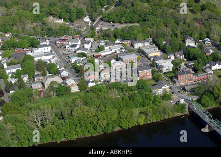 Aerial view of Frenchtown, New Jersey, U.S.A. Stock Photo