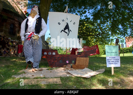 Thornton Hough scarecrow festival Wirral UK June 2005 Stock Photo