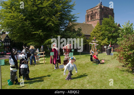 Thornton Hough scarecrow festival Wirral UK June 2005 Stock Photo