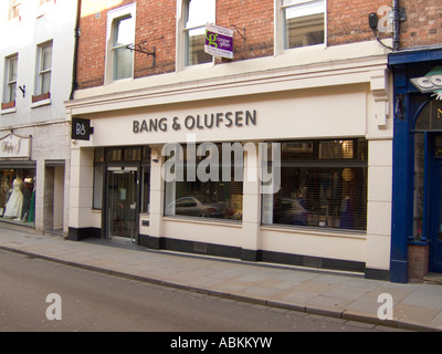 Shrewsbury Shropshire High Street bang Olufsen Hi Fi Shop Stock Photo
