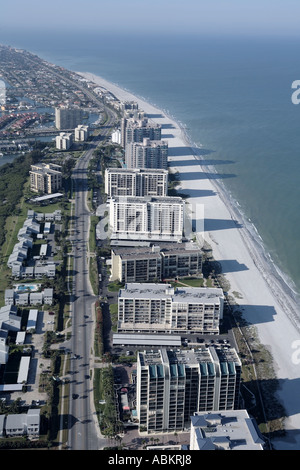 Aerial photo of Sand Key Hotels and beach in Florida Clearwater Gulf of Mexico Stock Photo