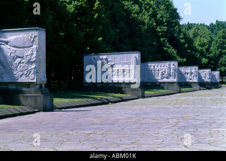 The memorial in Treptow to the soldiers of the Soviet Union who fell in the battle for Berlin in 1945. Stock Photo