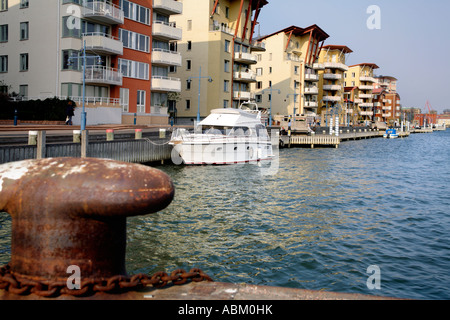 View of Eriksberg upmarket waterfront residential apartments on the north side ...