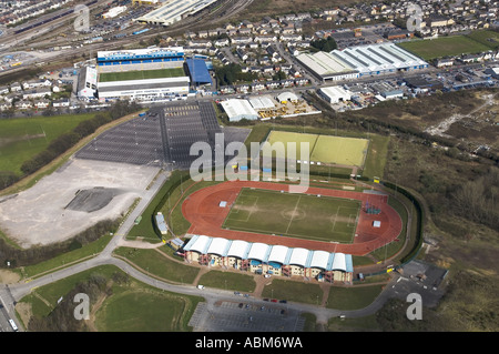 Aerial Landscape Leckwith Stadium Cardiff City Centre South Wales Stock Photo