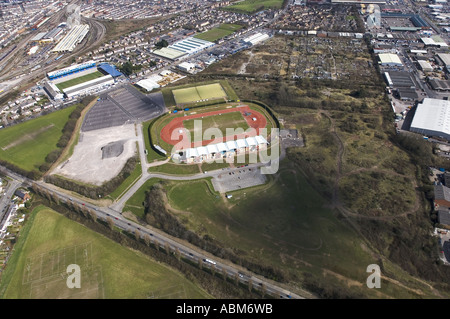 Aerial Landscape Leckwith Stadium Cardiff City Centre South Wales Stock Photo