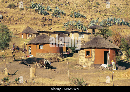 A S sutu village in Lesotho Africa Stock Photo