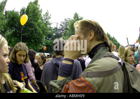 live 8 concert berlin germany make poverty history july 2002  Stock Photo