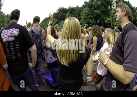 live 8 concert berlin germany make poverty history july 2002  Stock Photo