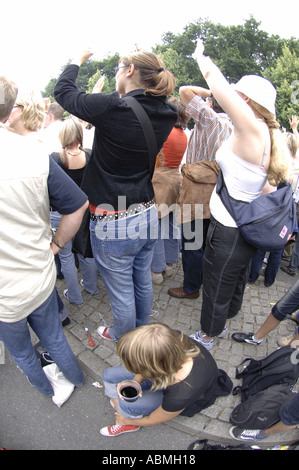 live 8 concert berlin germany make poverty history july 2002  Stock Photo