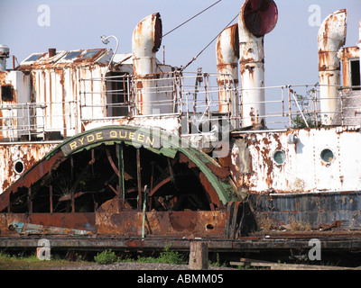 Derelict Ryde Queen paddle steamer Island Harbour Newport Isle Wight Stock Photo