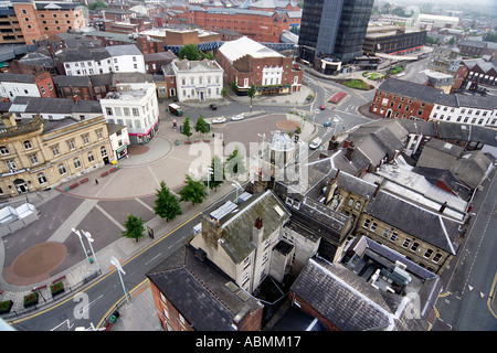 Aerial view of Rochdale Town Centre Lancashire UK Stock Photo