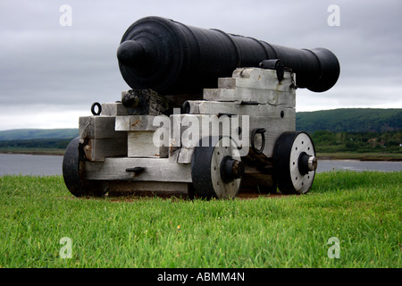 gun at Fort Anne, Annapolis Royal, Canada, Nova Scotia, North America. Photo by Willy Matheisl Stock Photo