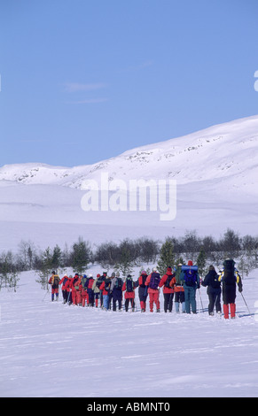 Cross country skiers. Valdalsfjellet, Hedmark fylke, Norway Stock Photo