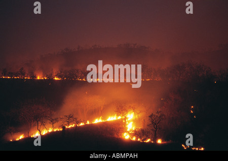 Bush fire out of control northern KwaZulu Natal South Africa Stock Photo