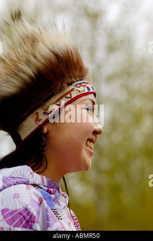 Alaska, Anchorage, Yupik dancer Stock Photo