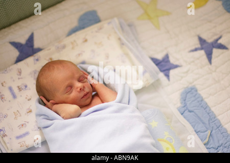 Portrait of Sleeping Newborn Baby Stock Photo