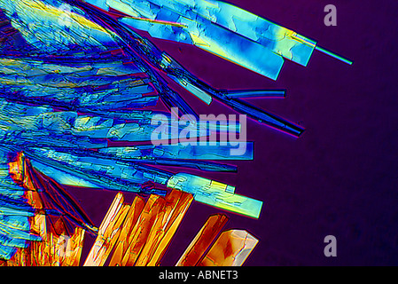 Mixed Crystals. Made from ColdRex (c) flu medicine tablets. Stock Photo