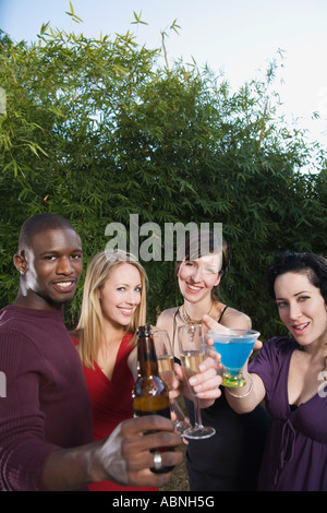 Group Portrait of People at Party Stock Photo