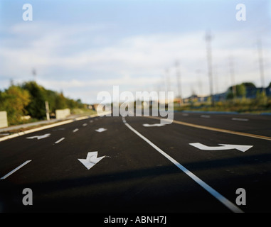 Road by Intersection, Sault Sainte Marie, Ontario, Canada Stock Photo