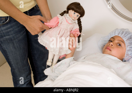 Portrait of mother visiting daughter in hospital Stock Photo