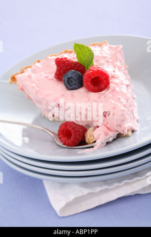 Berry cream pie Stock Photo