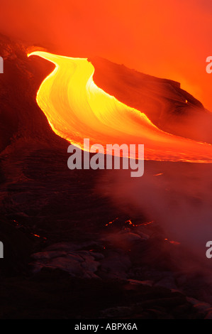 Ka ili ili ocean entry at sunrise Hawaii Volcanoes National Park Stock Photo