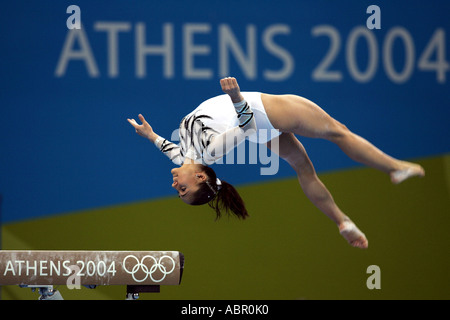 Spanish gymnastics competitor in the Olympic Games-Athens 2004 Stock Photo