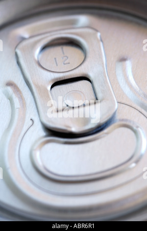Close up of top of soda can Stock Photo