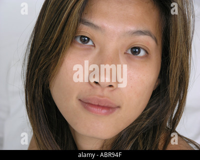 without make up portrait of Korean asian female Stock Photo