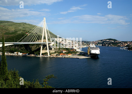 Most Dr. Franja Tudmana 518metre bridge northwest of near Dubrovnik Dalmatia Croatia Stock Photo