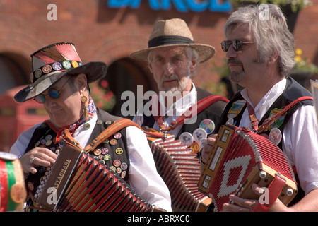 Accordian players at Wimborne Folk Festival 2005 Stock Photo