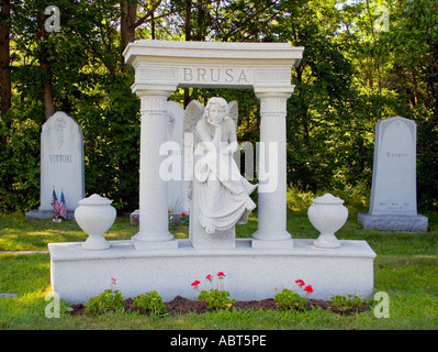 Angel gravestone at the Hope Cemetery in Barre Vermont the granite capital of the world Stock Photo