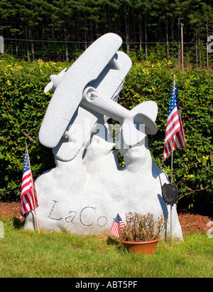 Airplane gravestone at the Hope Cemetery in Barre Vermont the granite capital of the world Stock Photo