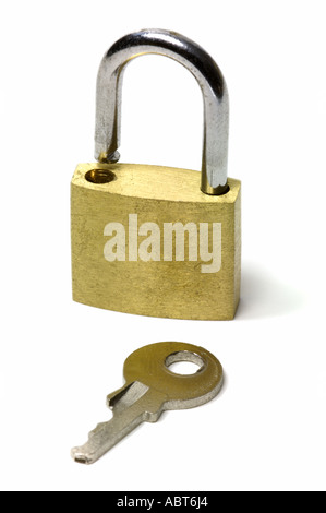 Padlock key Stock Photo