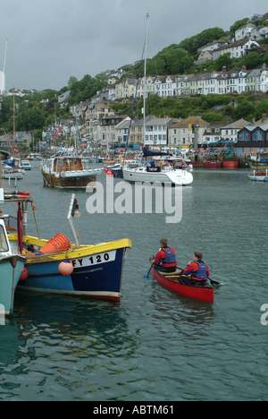 Fishing Boats and Fish Market at East Looe Cornwall England United Kingdom UK Stock Photo