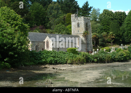 The Parish Church of St Just in Roseland near St Mawes Cornwall england United Kingdom UK Stock Photo