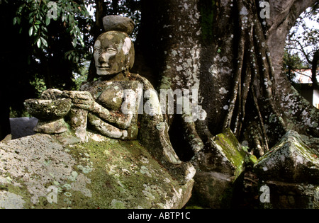 Stone tomb of Anting Malela Boru Sinaga, Tomuk, Samosir Island, 19-20th Century. Toba,Batak ,Lake Toba, Sumatra, Indonesia Stock Photo