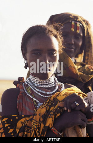 Two young women of the Gabbra tribe Northern Kenya Stock Photo