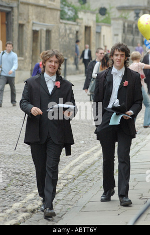 Oxford University students at the end of examination Stock Photo