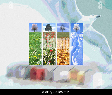 DIGITAL ART: The Four Seasons Stock Photo