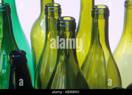 Recycled glass bottles Stock Photo