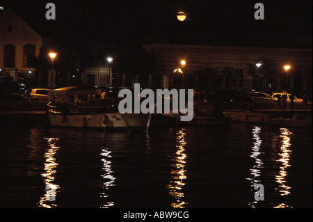 View of Rovinj seafront Istria Croatia former ex Yugoslavia Rovigno Croazia Hrvatska Istra Istrian Peninsula East Eastern Europe Stock Photo